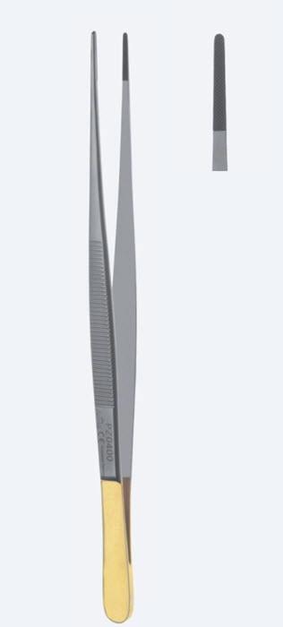 Пінцети "Potts-Smith", "Power TC", для шовного матеріалу, прямі, кінчик 1,6 мм,довжина 230 мм, 9 1/8". Бренд - Asanus Medizintechnik Gmb, Німеччина